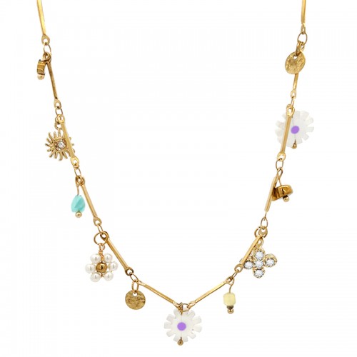 COLLANA CON CHARMS FIORI - NK21124144E88