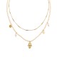 COLLANA A DOPPIO FILO CON PERLINE E CIONDOLO MANO DI FATIMA - NK21124144F61