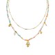 COLLANA A DOPPIO FILO CON PERLINE E CIONDOLO MANO DI FATIMA - NK21124144F61