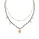 COLLANA A DOPPIO FILO CON PERLINE E CIONDOLO MANO DI FATIMA - NK21124144F61