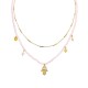 COLLANA A DOPPIO FILO CON PERLINE E CIONDOLO MANO DI FATIMA - NK21124144F61