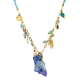 COLLANA DI PERLINE CON CIONDOLI E PIETRA GREZZA - NK21124176E93