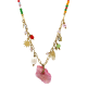 COLLANA DI PERLINE CON CIONDOLI E PIETRA GREZZA - NK21124176E93