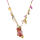 COLLANA DI PERLINE CON CIONDOLI E PIETRA GREZZA - NK21124176E93