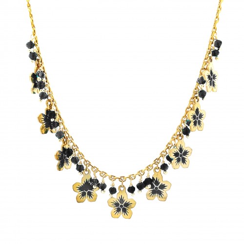 COLLANA CON CRISTALLI E FIORI - NK22134D138