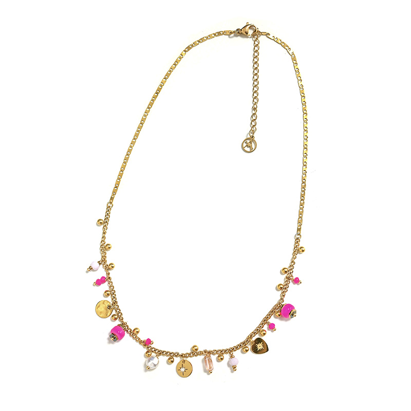 COLLANA CATENA CON SFERE E CHARMS - NK222211344A33