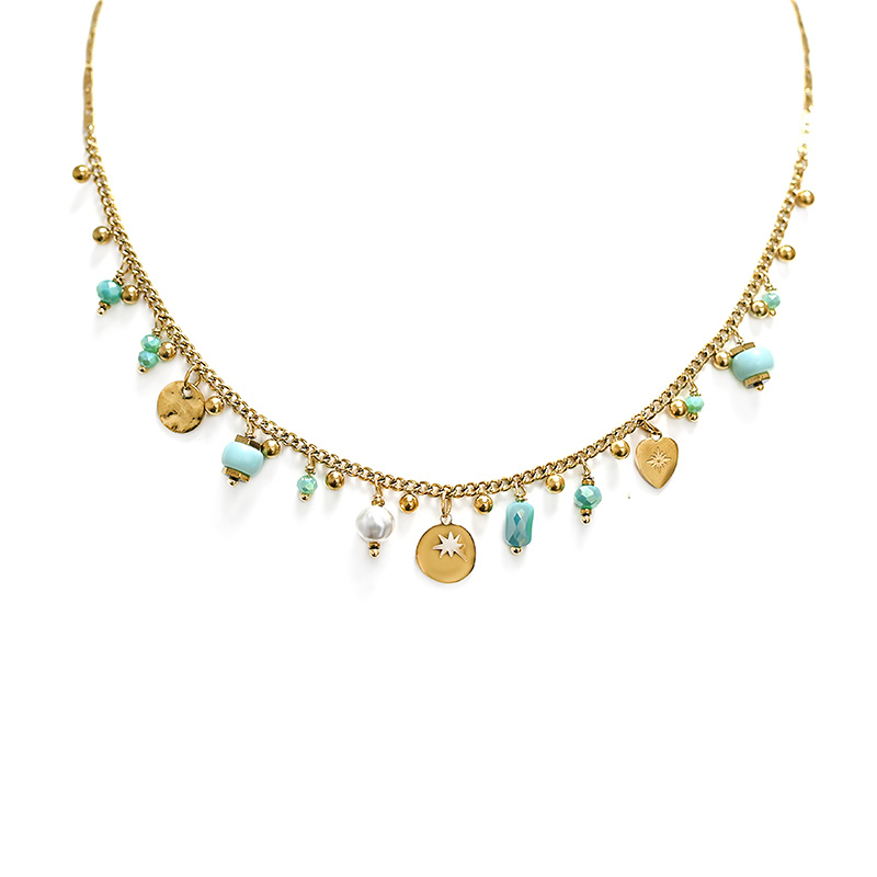 COLLANA CATENA CON SFERE E CHARMS - NK222211344A33
