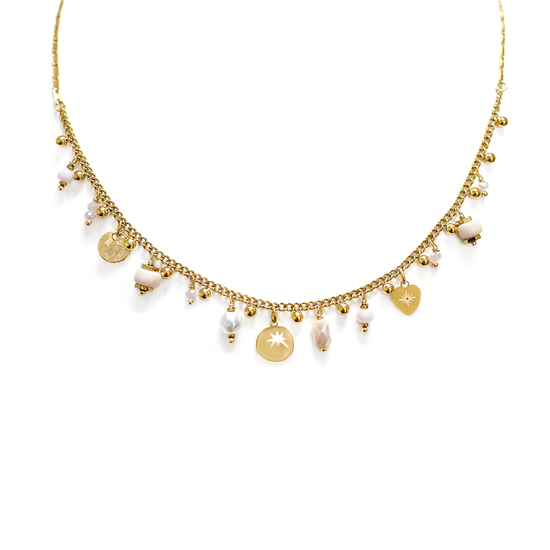 COLLANA CATENA CON SFERE E CHARMS - NK222211344A33