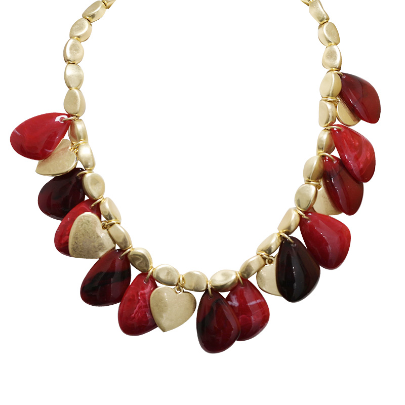 COLLANA PERLINE CON CIONDOLI A CUORE E GOCCIA IRREGOLARE – NY242048B906