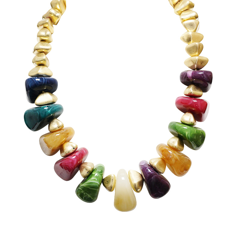 COLLANA CON PERLINE IN RESINA COLORATA – NY24220B907