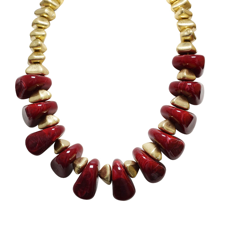 COLLANA CON PERLINE IN RESINA COLORATA – NY24220B907