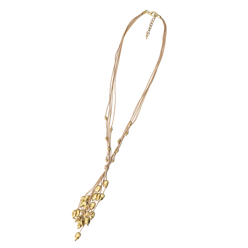 COLLANA LUNGA MULTIFILO IN CORDA CON NAPPA DI PEPITE - NY251184C567