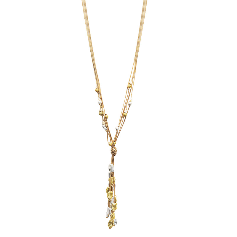 COLLANA LUNGA MULTIFILO IN CORDA CON NAPPA DI PEPITE - NY251184C567
