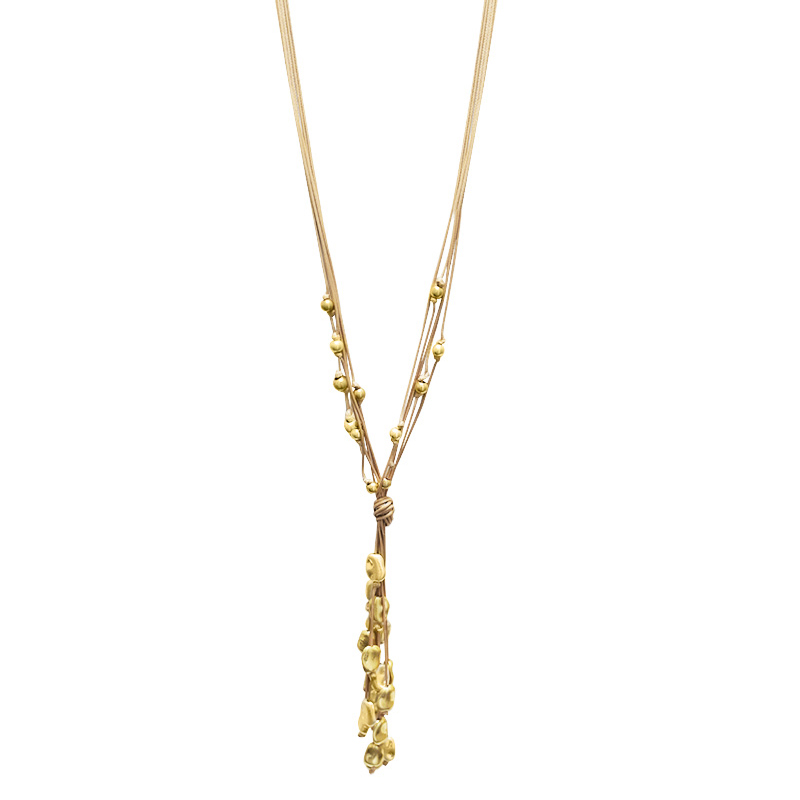 COLLANA LUNGA MULTIFILO IN CORDA CON NAPPA DI PEPITE - NY251184C567