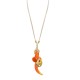 COLLANA LUNGA IN CORDA CON PENDENTI MIX RESINA E METALLO DORATO - NY251344C560