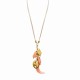 COLLANA LUNGA IN CORDA CON PENDENTI MIX RESINA E METALLO DORATO - NY251344C560