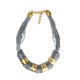 COLLANA MULTIFILO IN CORDA CON DETTAGLI DORATI - NY25180C565