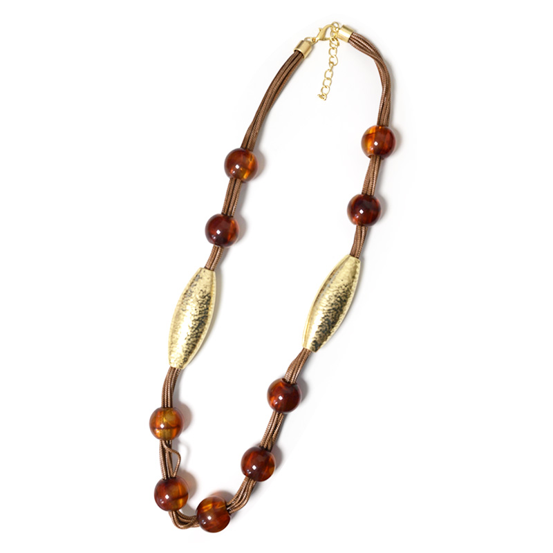 COLLANA LUNGA IN CORDA CON SFERE IN RESINA - NY251904C557