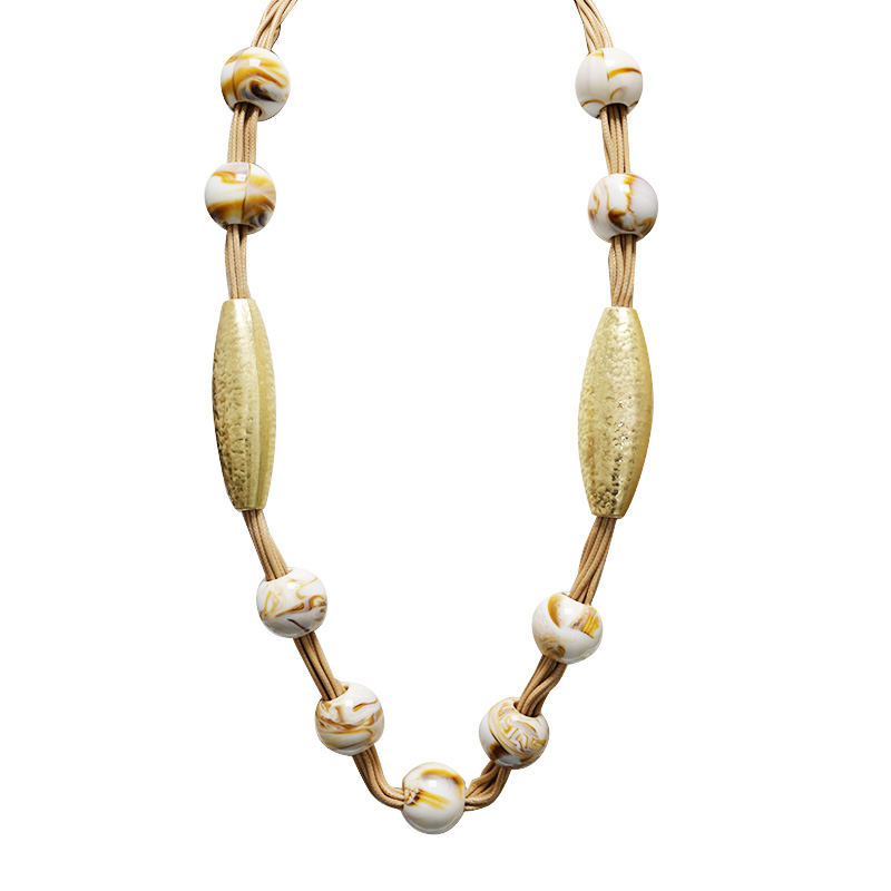 COLLANA LUNGA IN CORDA CON SFERE IN RESINA - NY251904C557