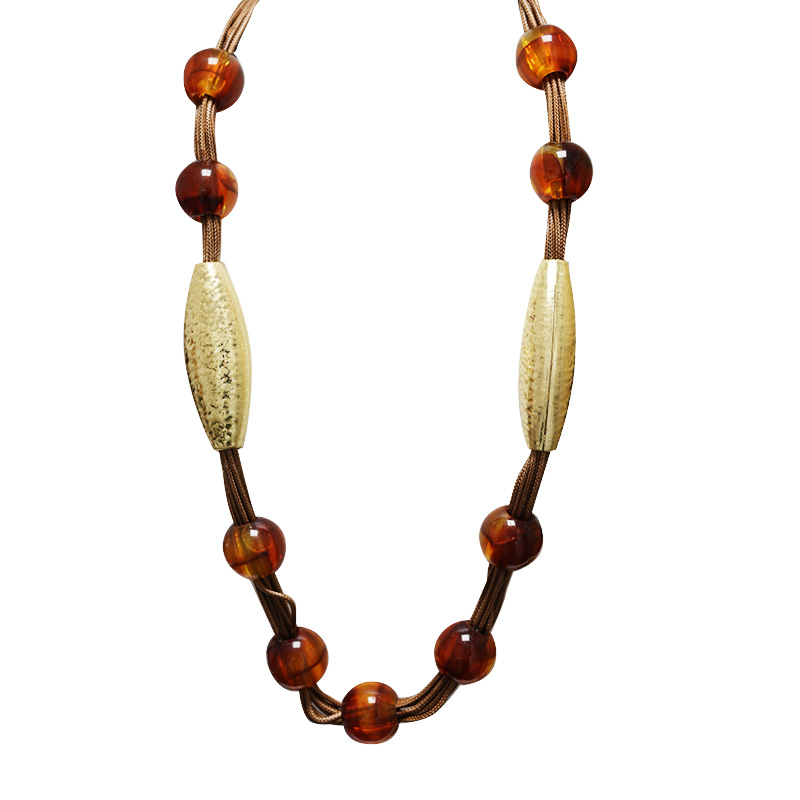 COLLANA LUNGA IN CORDA CON SFERE IN RESINA - NY251904C557