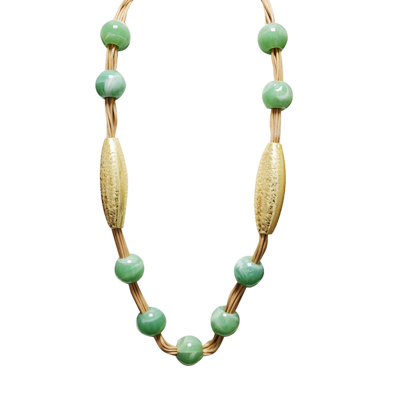 COLLANA LUNGA IN CORDA CON SFERE IN RESINA - NY251904C557