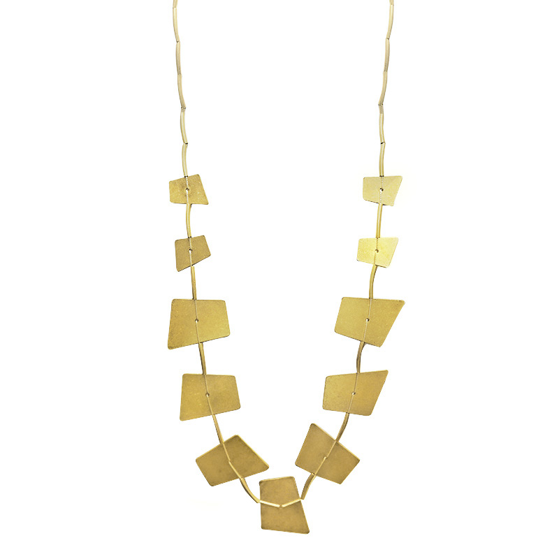 COLLANA LUNGA CON LAMINE GEOMETRICHE E DETTAGLI TUBOLARI - NY251904C566