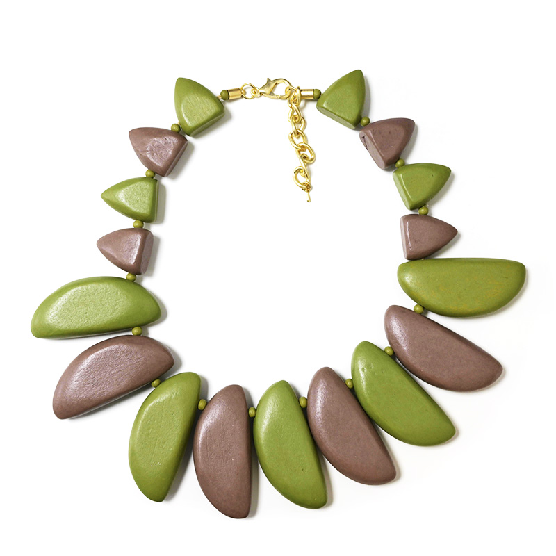 COLLANA GEOMETRICA CHUNKY IN LEGNO - NY251984C556