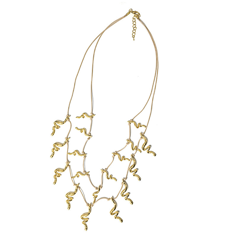 COLLANA LUNGA A DOPPIO FILO IN CORDA CON PENDENTI SERPENTE - NY252144C555