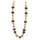 COLLANA LUNGA IN CORDA CON PERLINE IN RESINA E DISCHI DORATI - NY252144C562