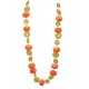 COLLANA LUNGA IN CORDA CON PERLINE IN RESINA E DISCHI DORATI - NY252144C562