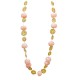 COLLANA LUNGA IN CORDA CON PERLINE IN RESINA E DISCHI DORATI - NY252144C562