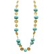 COLLANA LUNGA IN CORDA CON PERLINE IN RESINA E DISCHI DORATI - NY252144C562