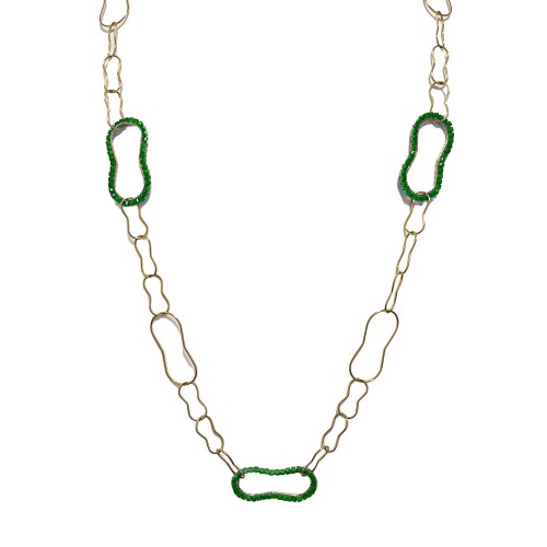 COLLANA LUNGA A CATENA CON CRISTALLI - OL23184E722