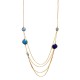 COLLANA LUNGA MULTISTRATO CON PIETRE GEOMETRICHE IN VETRO - S11080A