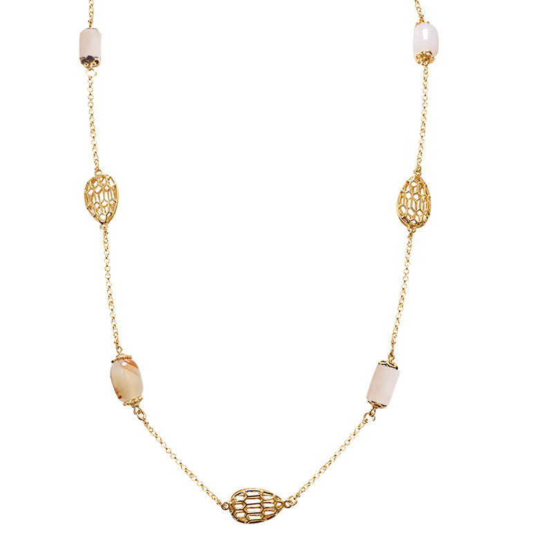 COLLANA LUNGA CON PIETRE NATURALI - S12560-A