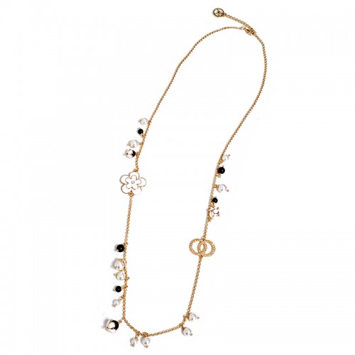 COLLANA LUNGA CON PERLE E PIETRE - S15778A