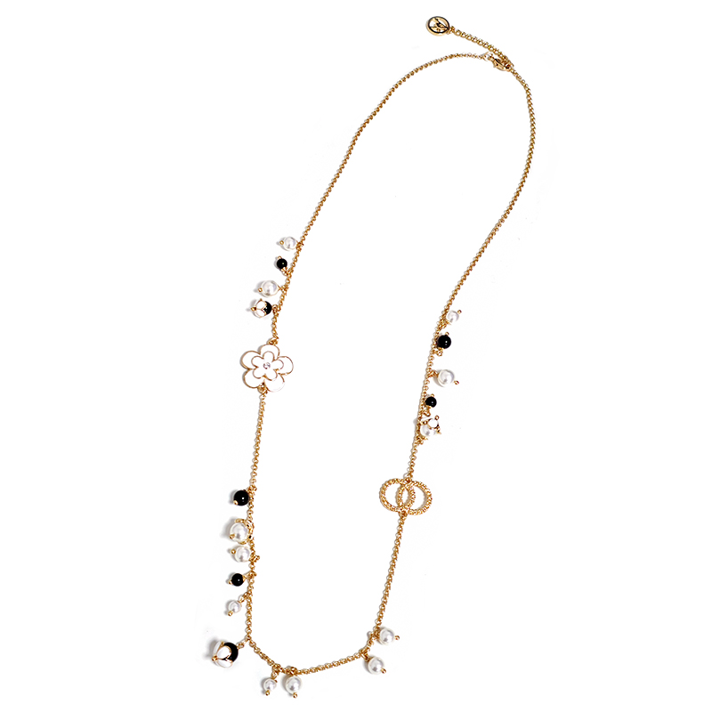 COLLANA LUNGA CON PERLE E PIETRE - S15778A COLLANA LUNGA CON PERLE E PIETRE - S15778A