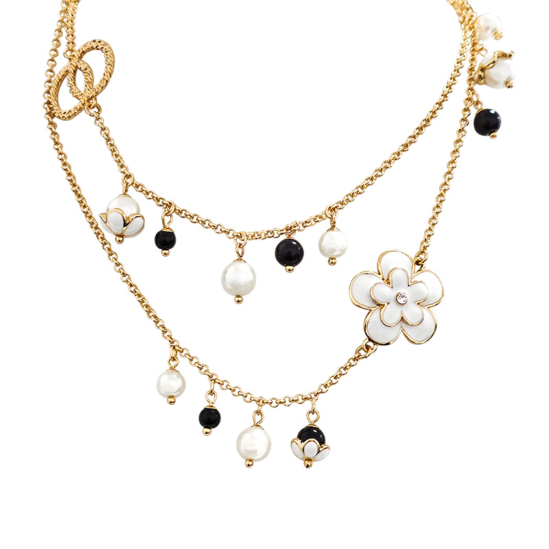 COLLANA LUNGA CON PERLE E PIETRE - S15778A COLLANA LUNGA CON PERLE E PIETRE - S15778A