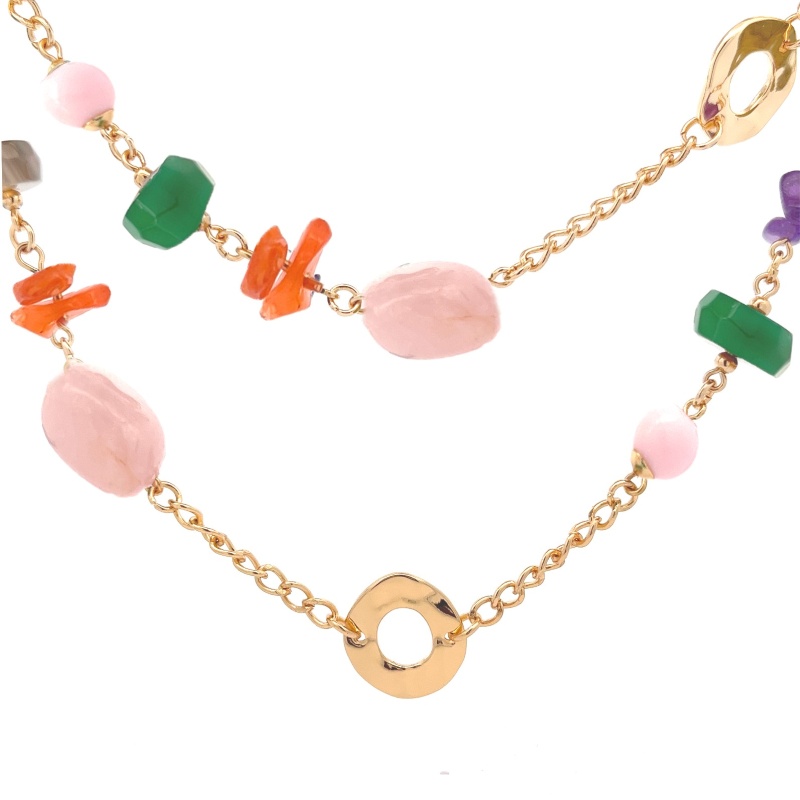 COLLANA LUNGA CON PIETRE - S15884A