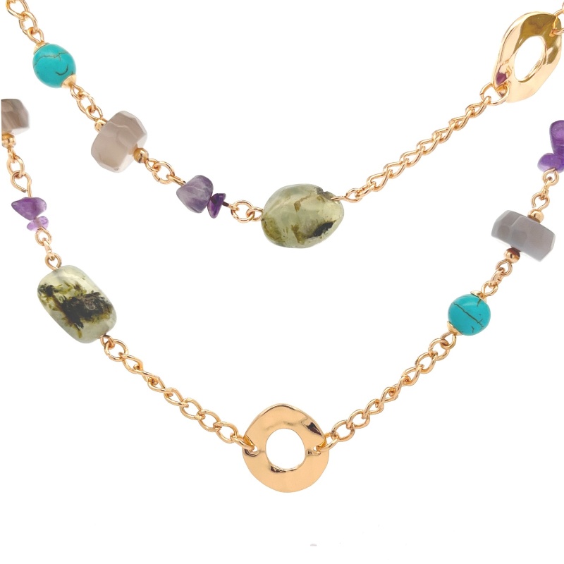 COLLANA LUNGA CON PIETRE - S15884A