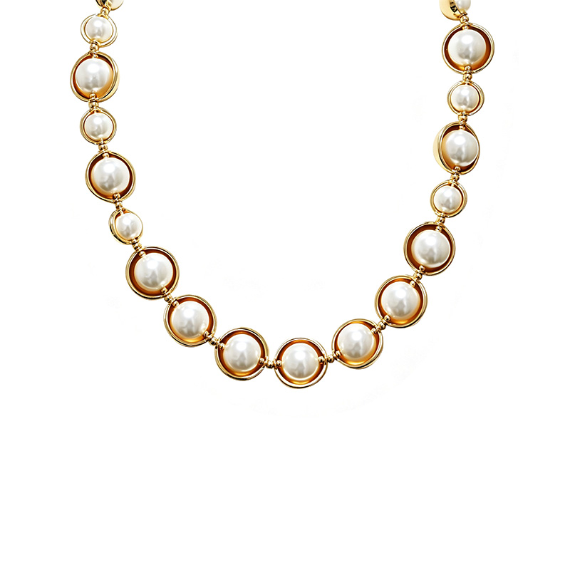 COLLANA CON PERLE E PIETRE ROTONDE - S16292-1A/2A