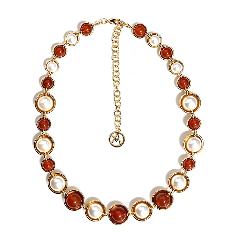 COLLANA CON PERLE E PIETRE ROTONDE - S16292-1A/2A