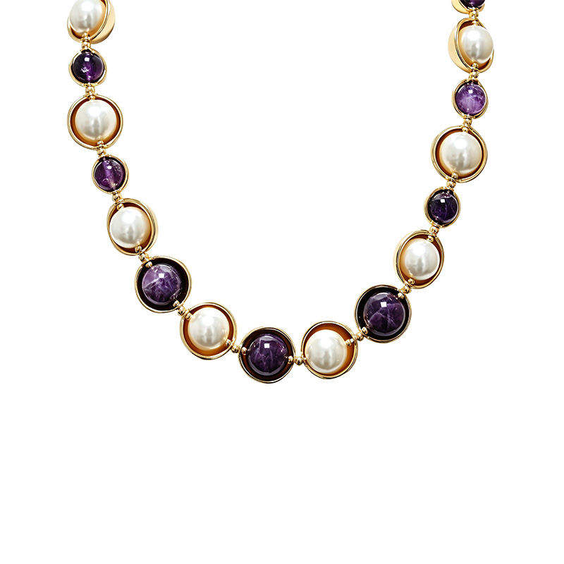COLLANA CON PERLE E PIETRE ROTONDE - S16292-1A/2A