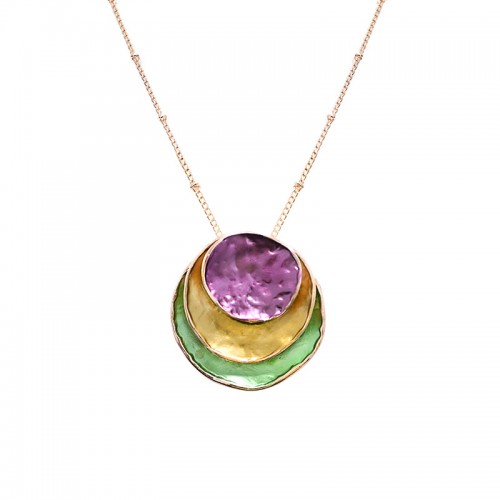 COLLANA CON CIONDOLO TONDO SMALTATO - SW1882736B87