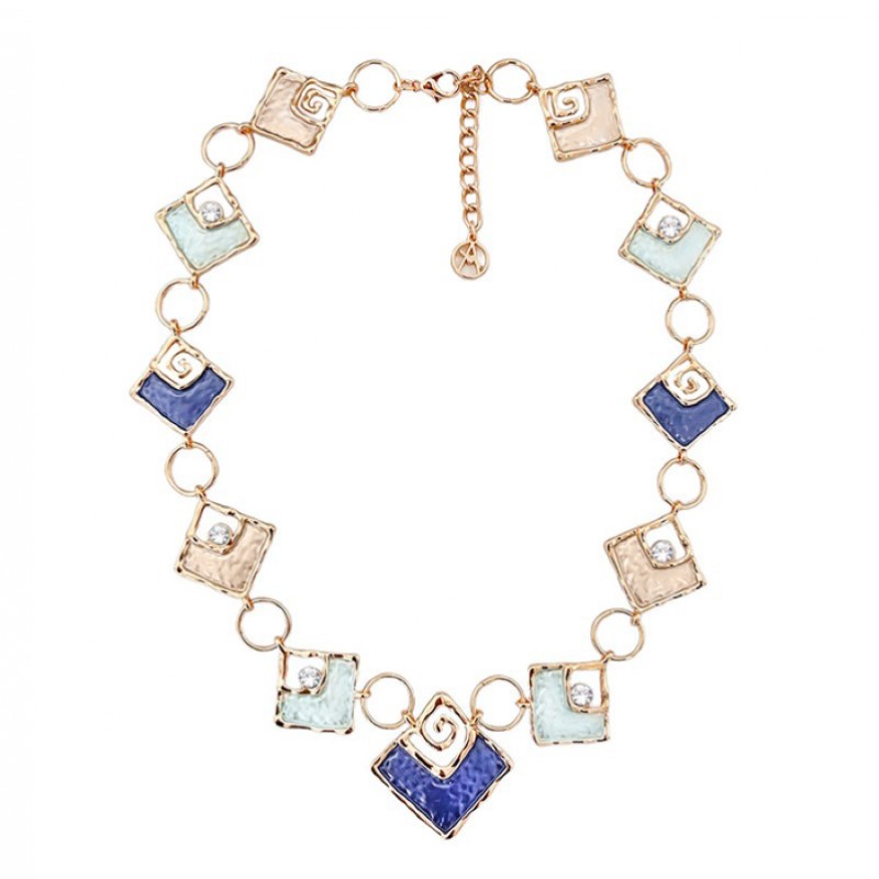 COLLANA QUADRATO SMALTATO CON STRASS  - SW1910281104F9