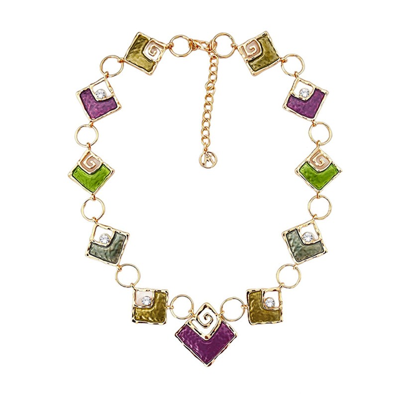 COLLANA QUADRATO SMALTATO CON STRASS - SW1910281104F9 COLLANA QUADRATO SMALTATO CON STRASS - SW1910281104F9