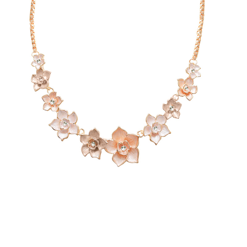 COLLANA CON FIORI SMALTATI E STRASS - SW22341104B63