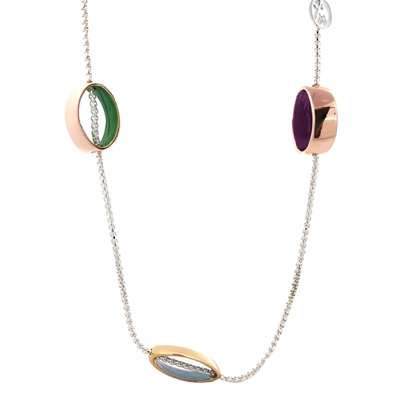 COLLANA LUNGA A CATENA CON INSERTI SMALTATI - SW22976D272
