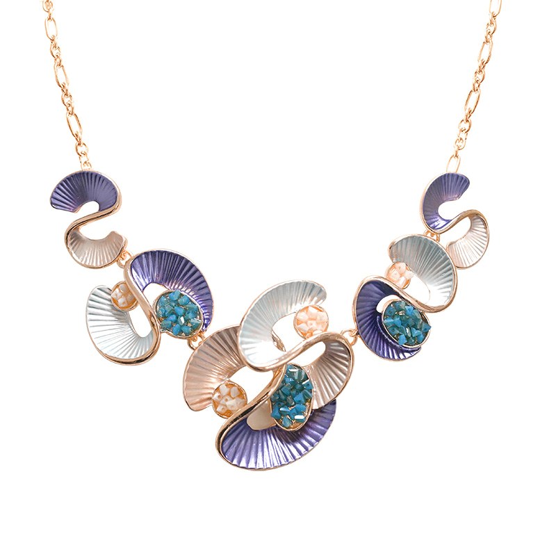 COLLANA SMALTATA CON PIETRE - SW23100F94