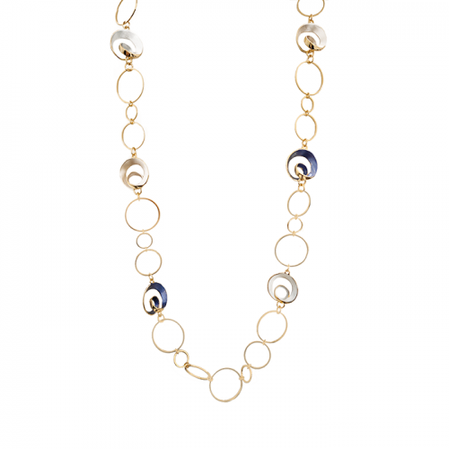 COLLANA LUNGA A CATENA CON SPIRALI SMALTATE - SW231136F90